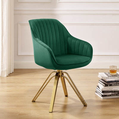 Brilliana 22.9" Wide Velvet Swivel Side Chair