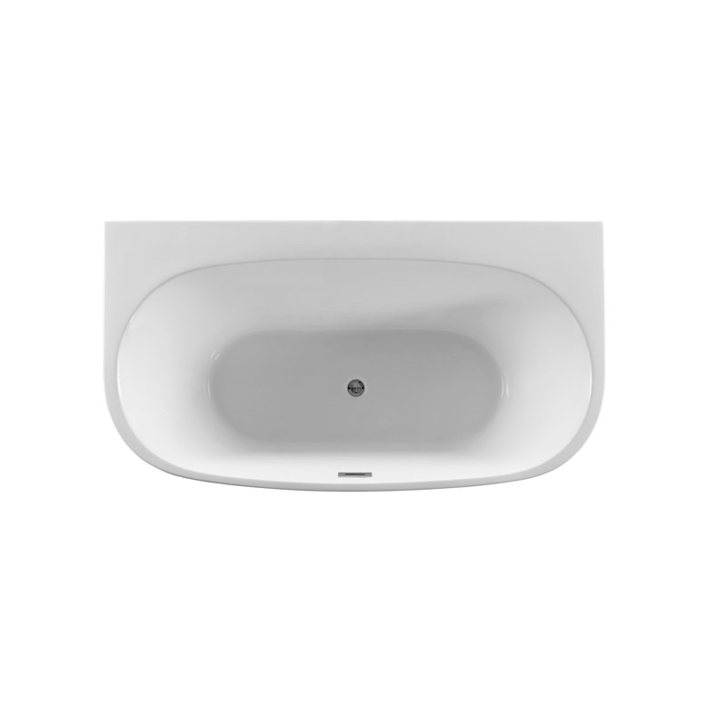 67  inch Freestanding Acrylic Bathtub in Glossy White
