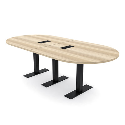 Parinka Racetrack Shaped Conference Table with Metal T Base | Electrical Unit