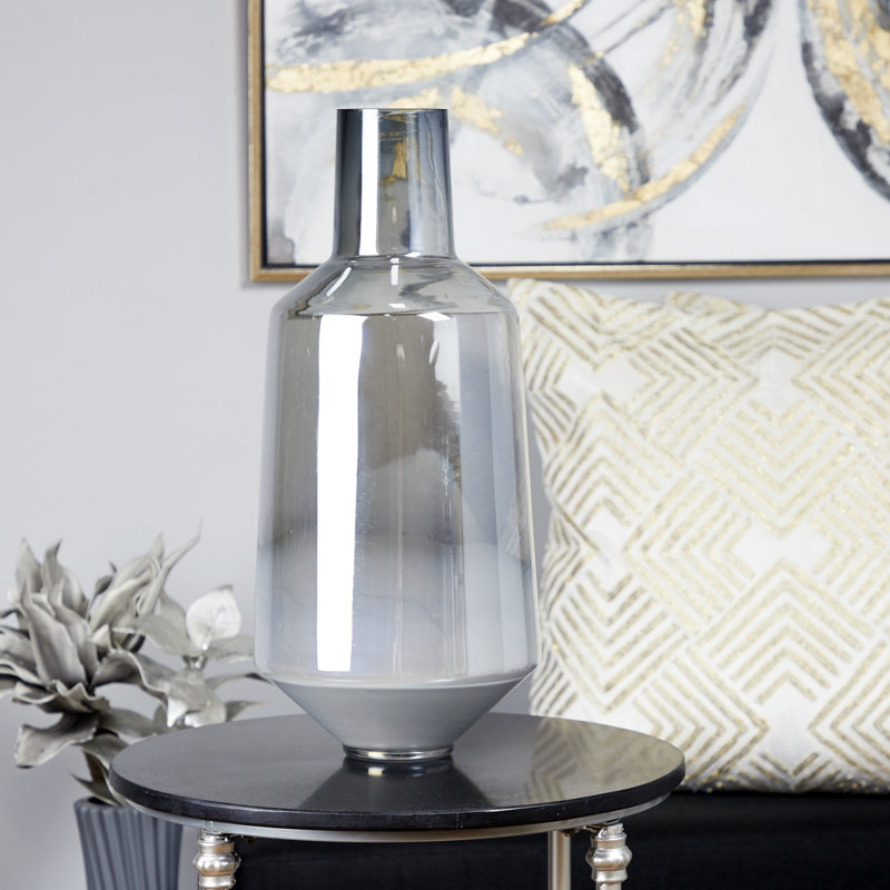 Vase de plancher en verre soufflé irisé fait main Luce