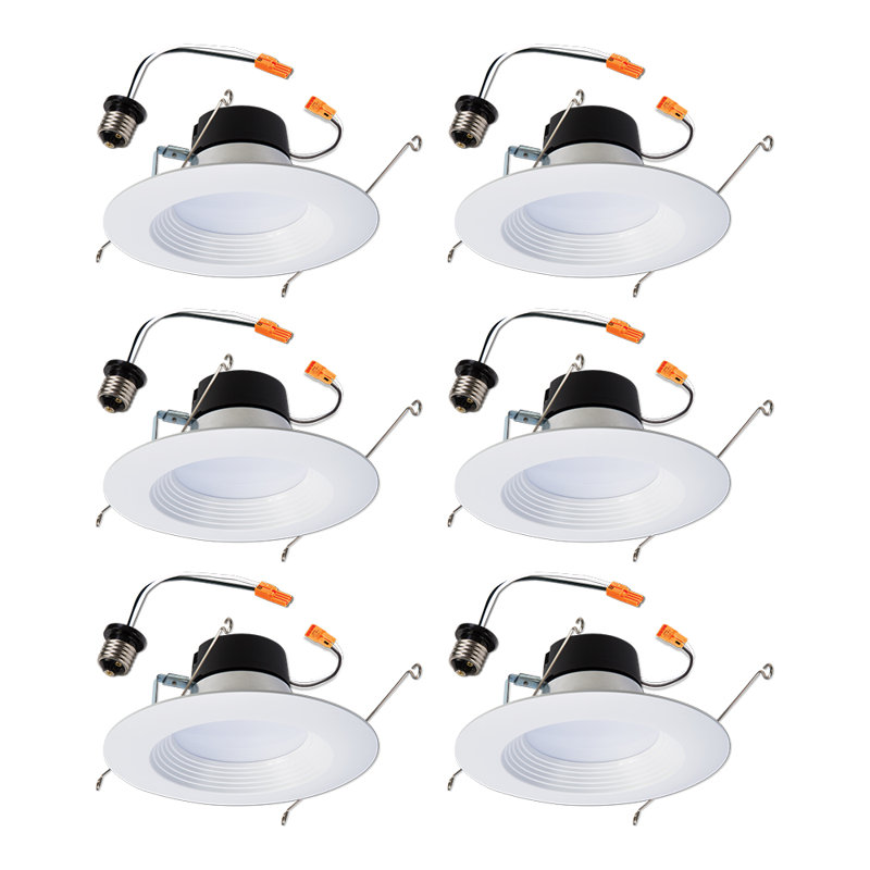LT 5 po Et 6 po Garniture de luminaire encastré 3000K à DEL blanc encastré 3000K, blanc doux, 6PK