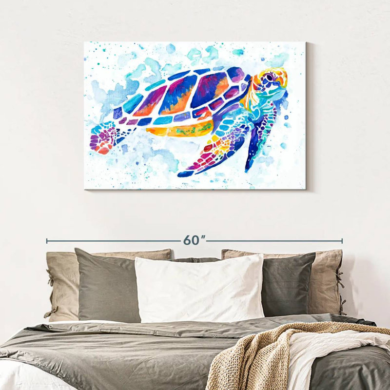 Brampt Vibrant Sea Turtle, 30" H x 45" W