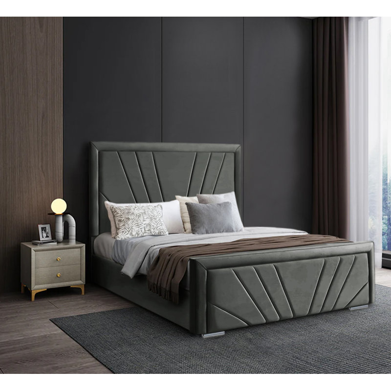 Aniket Upholstered Bed, Small Double (4'), Asphalt