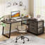 Bureau d'ordinateur profilé avec 3 tiroirs et tablettes de rangement, bureau d'angle réversible pour bureau à domicile-357821471-398606905