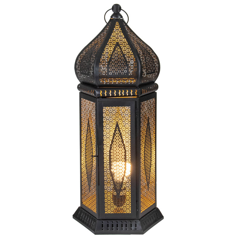 Lampe de table 23,5 "style marocain noir et doré