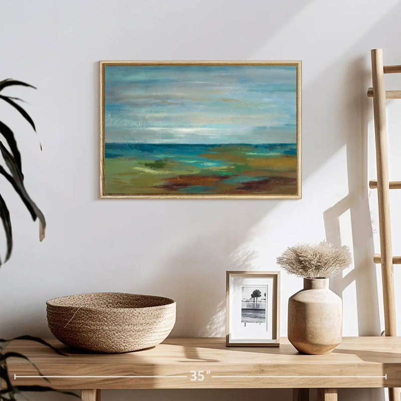Wispy Clouds, Cadre flottant en bois naturel, 19 po x 13 po