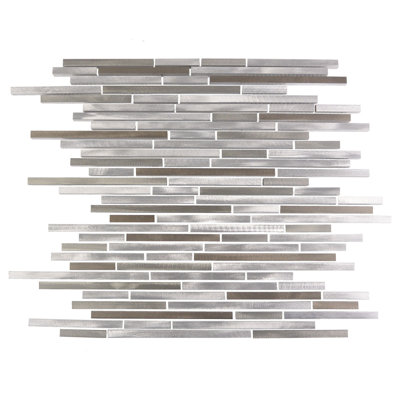 City Lights 12 in. x 12 in. Aluminum Metal Straight Edge Thin Linear Decorative Kitchen & Bathroom Wall Tile