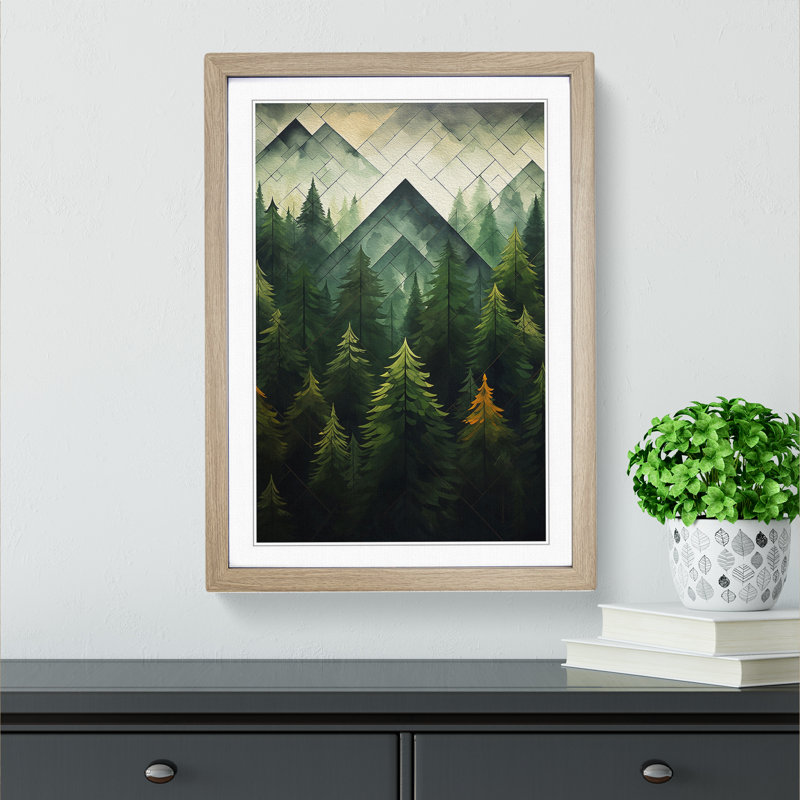 Single Picture Frame Print on Wood, Oak Framed, 46cm H x 34cm W