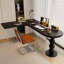 Bureau en bois massif en forme de L noir + bureau en acrylique-1577908191-1577908187