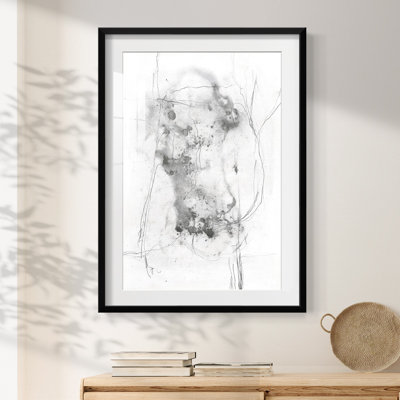 Graphite Abstract IV -Framed Print