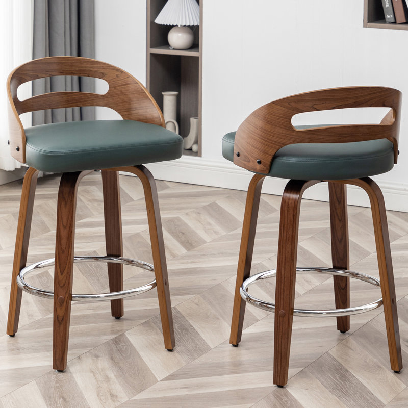 Mahtab Swivel Bar Stool, Counter Stool (65cm Seat Height), Green
