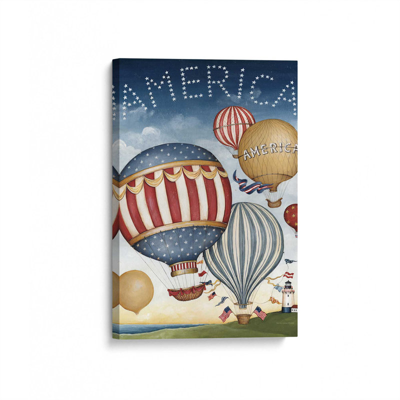 «Hot Air Ballons America» par David Carter Brown, reproduction d'art sur toile, H 48 po x l 36 po