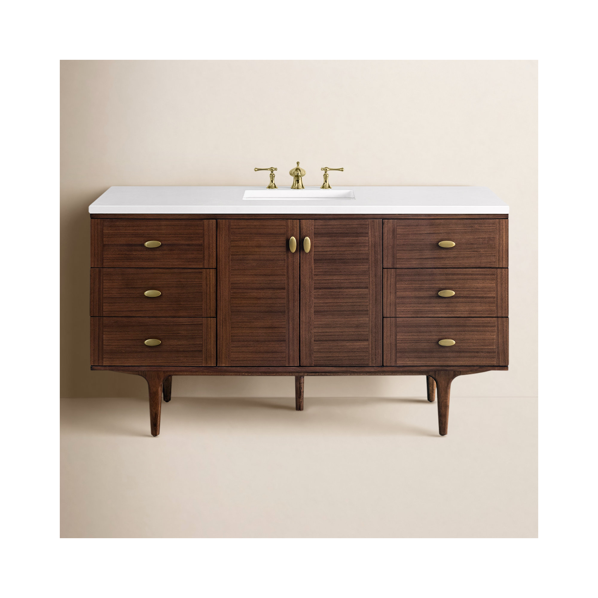 Aliza 60" Single Bathroom Vanity Set, 8" Widespread, White Zeus