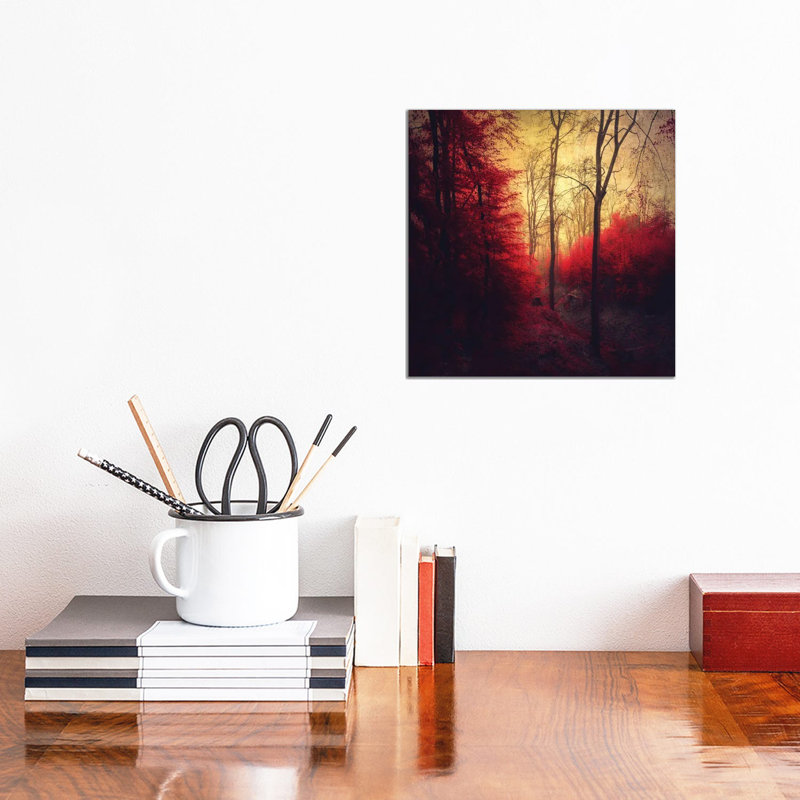 Forêt rouge rubis - reproduction d'art sur toile tendue