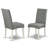 7 Piece Dinette Set consists of an Oval Dining Room Table with Butterfly Leaf and 6 Gray Linen Fabric Parson Dining Chairs, Linen White-210413432-161025215