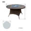 Table de salle à manger 8 personnes en aluminium et osier avec trou pour parasol-1578028874