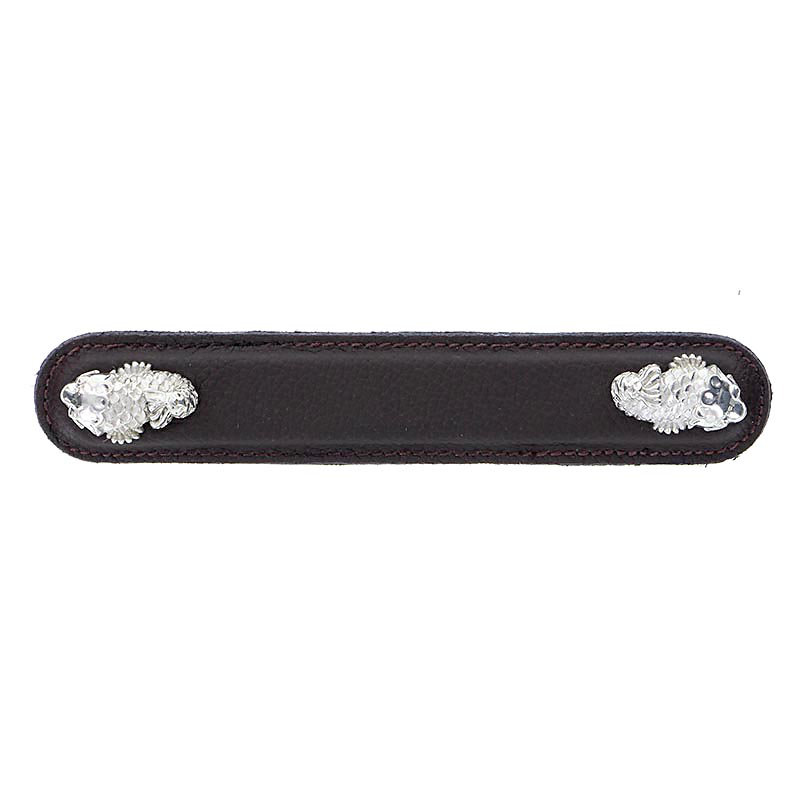 Pollino Bar / Handle Pull, 6", Polished Nickel/Black