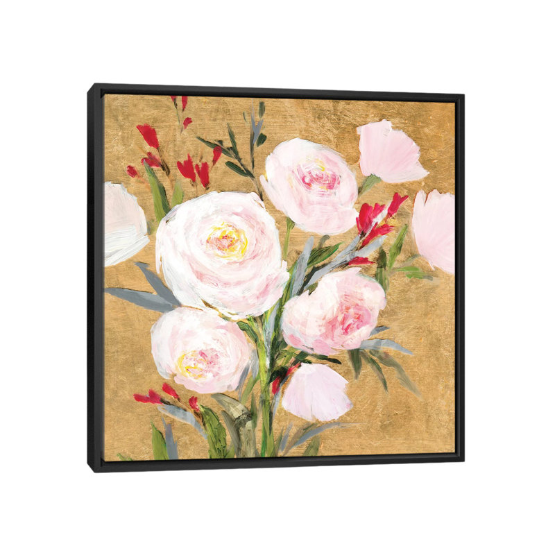 « a taches d’or », impression sur toile, H 18 po x l 18 po x P 1,5 po, Toile encadrée noire
