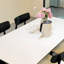 Table et chaise de salle à manger crème à vent silencieux-111031019