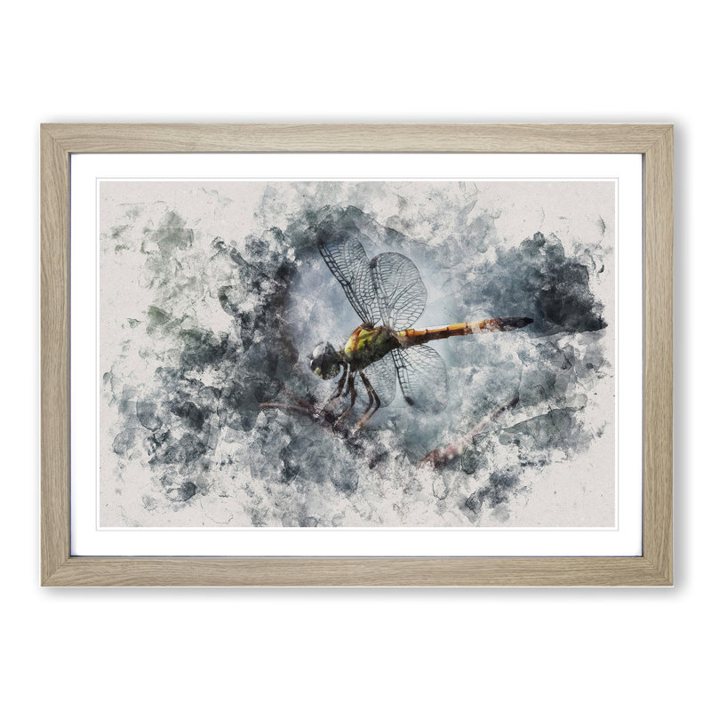 Dragonfly Vol.5 - Picture Frame Graphic Art, Oak, 36cm H x 48cm W x 2cm D