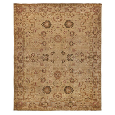 One-of-a-Kind 12'8" X 16'6" Wool Area Rug Ivory/Gold/Brown