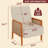 Upholstered Accent Chair With Rattan Arms And Solid Wood Legs-830804767