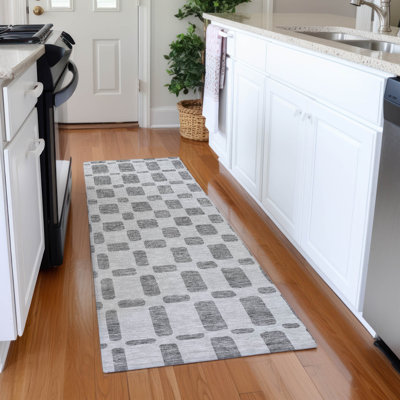 Tapis gris Prisco lavable à la machine de qualité supérieure