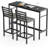 Outdoor Patio Bar Set, Rectangular Bar Tables, 3 Piece 2 Cushioned 41" Bar Stools, Table and Chairs Set for Poolside, Backyard, Porch