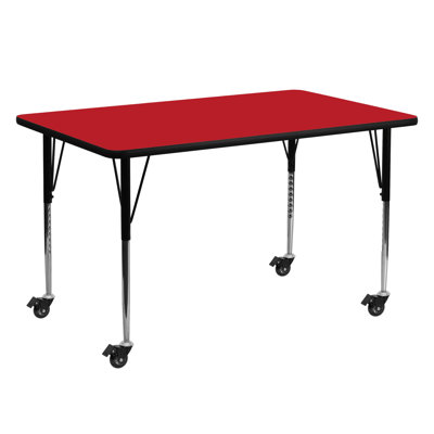Goddard Mobile 24''W x 48''L Rectangular HP Laminate Activity Table - Adjustable Legs