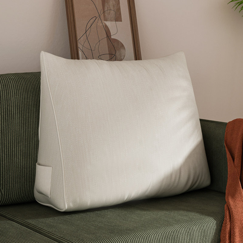Sofa Back Support Wedge Pillow Decorative Bed Throw Pillow, White