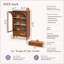 Vitrine cintrée de style ferme vintage Danely avec placage en bois véritable et pieds en bois massif