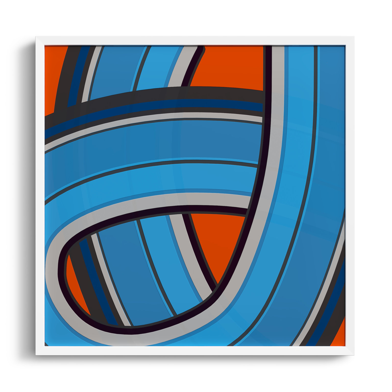 Twist Series I "Twisted River" Print, White, 24" H x 24" W x 1.25" D
