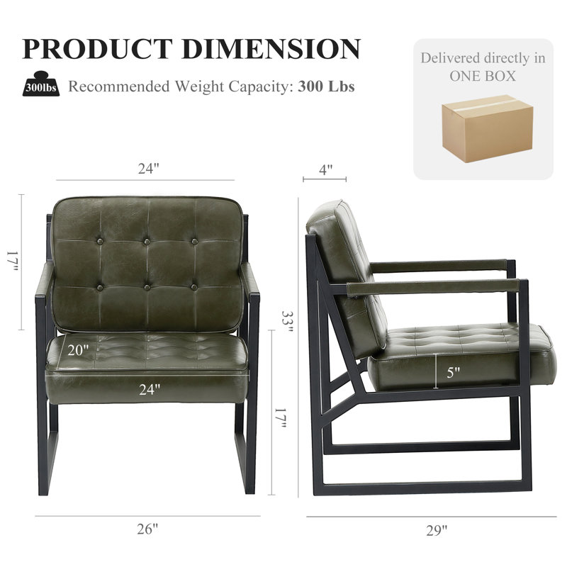 Fauteuil d'appoint Modern, Similicuir vert