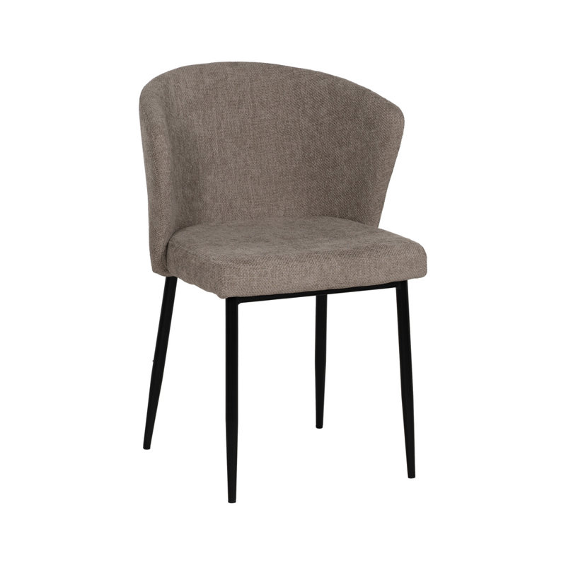 Azizah 47cm H Polyester Upholstered Upholstered Back Side Chair, Taupe