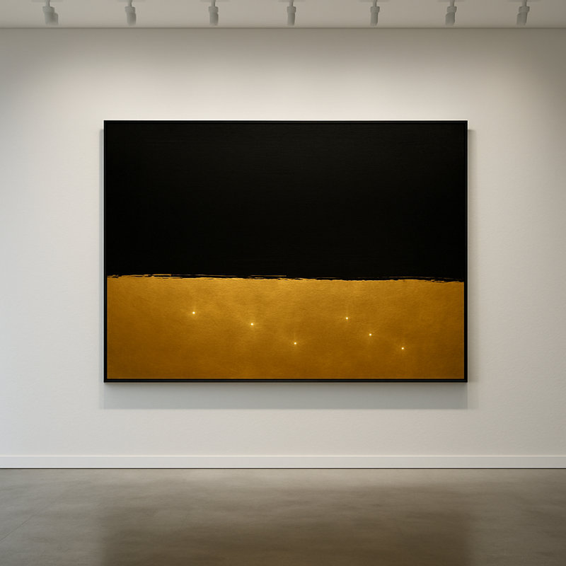 Art mural sur toile Gilded Silence par - cadre brun, Brun
