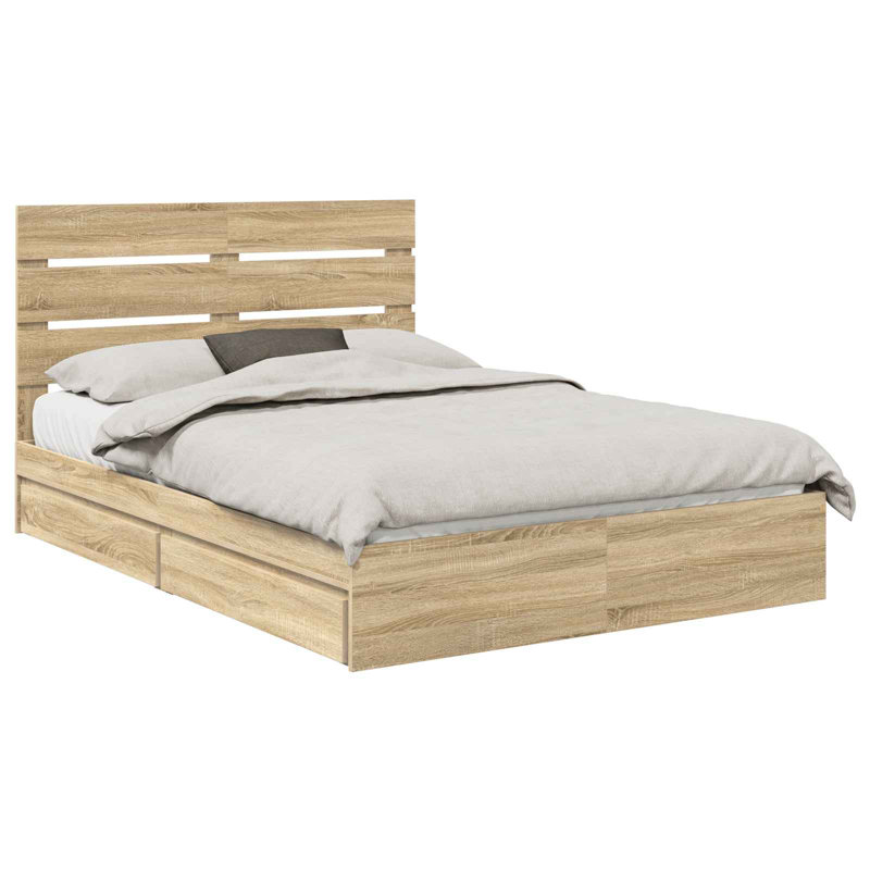 Bed, Sonoma Oak, European Double (140 x 200 cm)