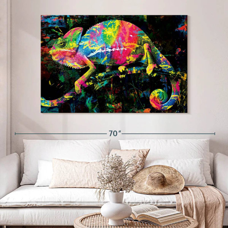 Faune, peinture caméléon, H 34 po x l 51 po