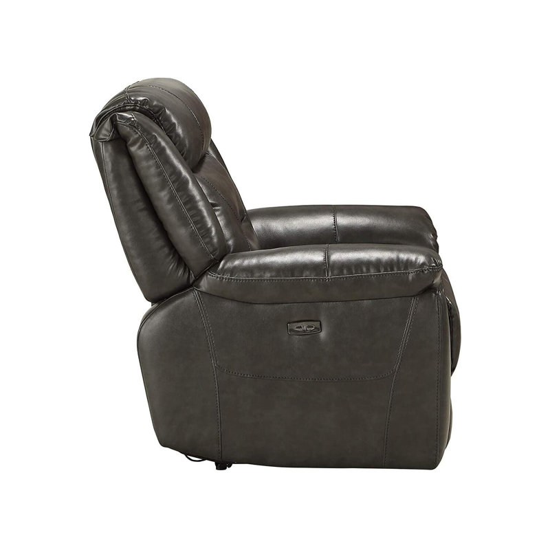 Causeuse inclinable en cuir avec accoudoirs coussinés 65 po Smither