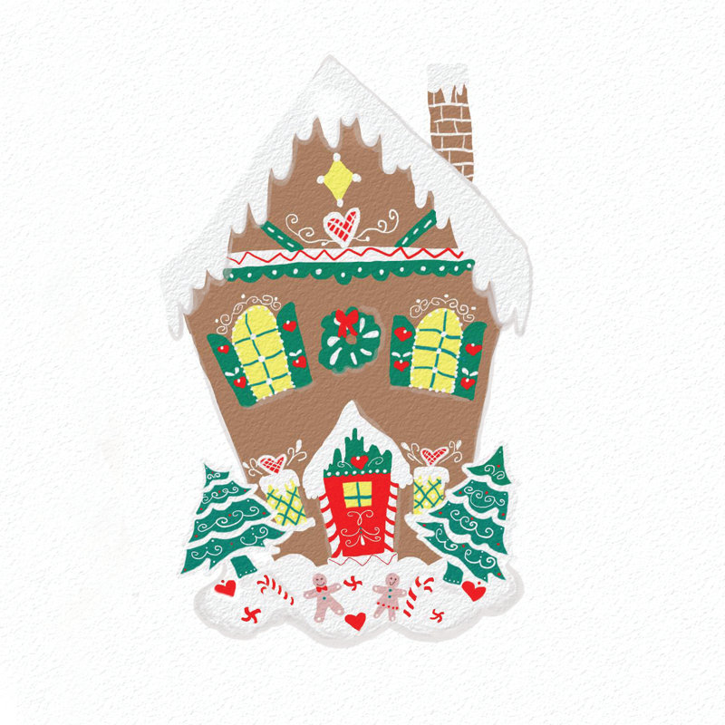 Gingerbread House - Wrapped Canvas Print, 91cm H x 91cm W x 3.8cm D