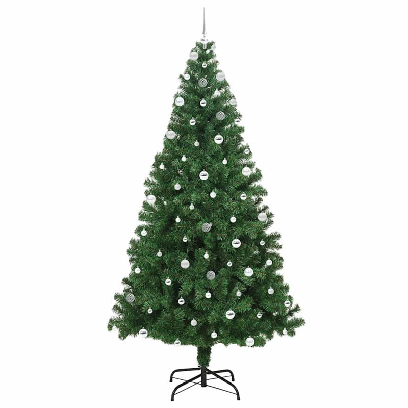 vidaXL Artificial Christmas Tree with 300 LEDs with Stand Green, 7.87 ft