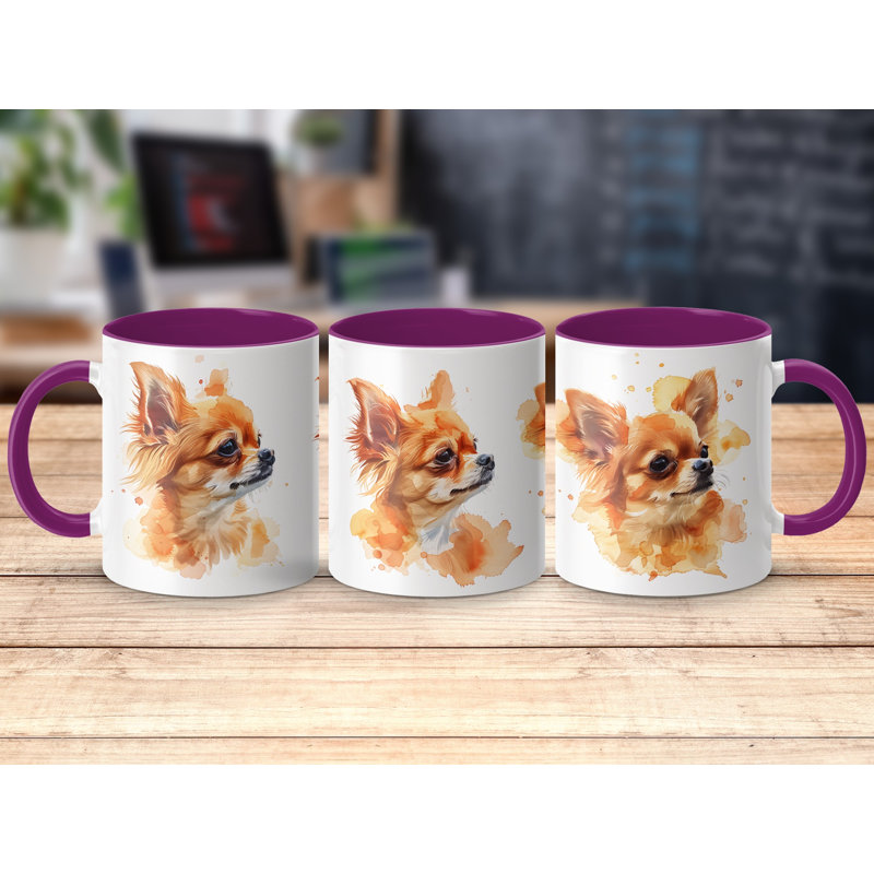 Ceramic Coffee Mug, Purple, 3