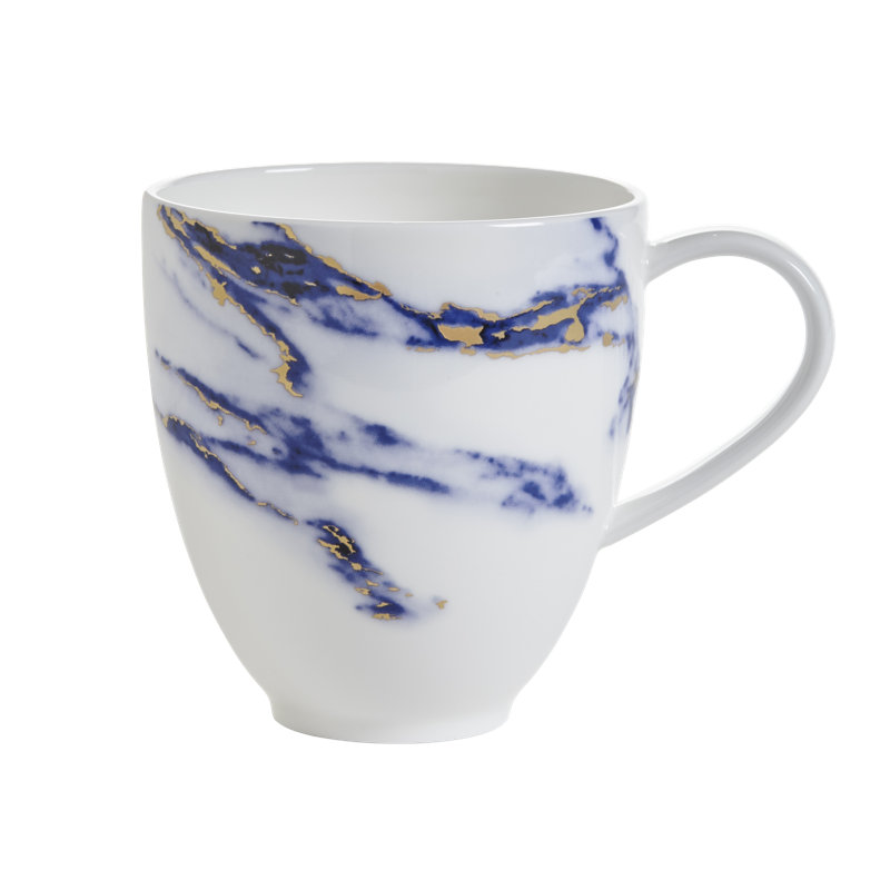 Azure Bone China Barrel Coffee Mug, set of 2