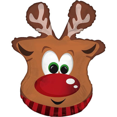 The Holiday AisleÂ® Christmas Reindeer 26 Inch Mylar-foil Balloon Pkg/1 -  DB1D405E54C740FB9652E91D084A411F