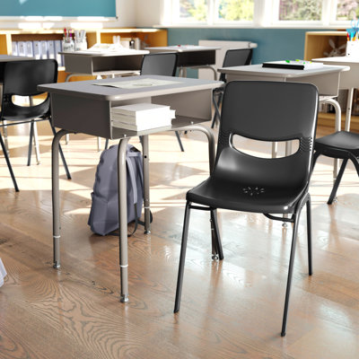 Student Desk With Open Front Metal Book Box And Flex Comfort Chair