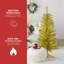 Sapin de Noël doré de 1,20 m avec 50 lumières DEL et 122 branches, idéal pour décorer une table ou une chambre d'étudiant. Ambiance lumineuse incandescente pour les petits espaces intérieurs.