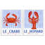 Ensemble de 2 giclées encadrées, "Nautical Stripes Sea Creatures", par Kim Allen-435620853-435620857
