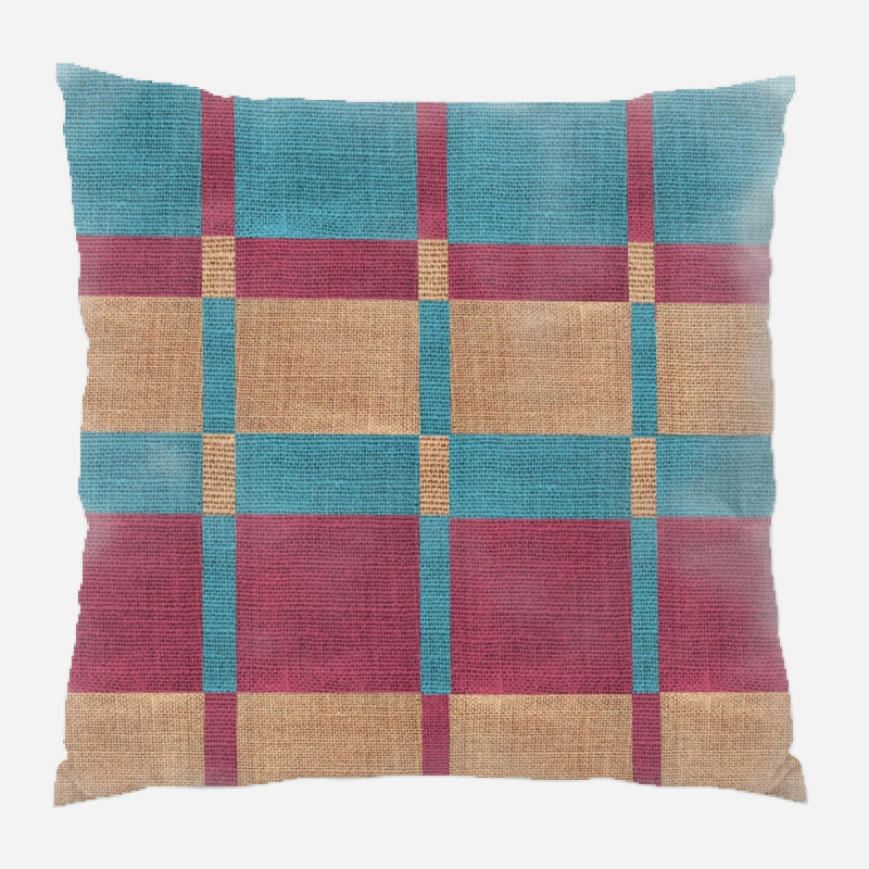 Fabric Geometric Microsuede Reversible Throw Pillow