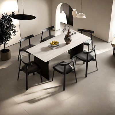 Simple Table And Chairs In Ancient Style Rectangular Dining Set