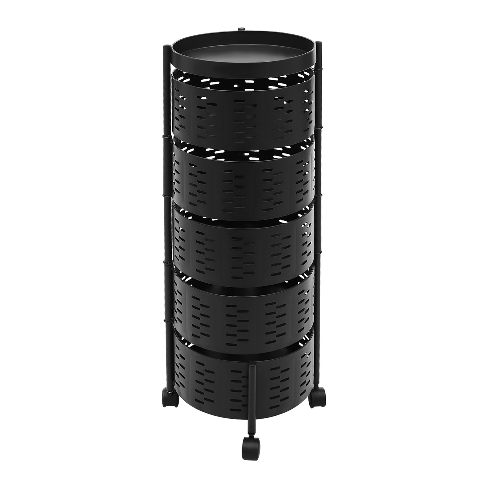 Arlmont & Co. 5-Layer Rotating Storage Shelves Rack Basket Kitchen ...
