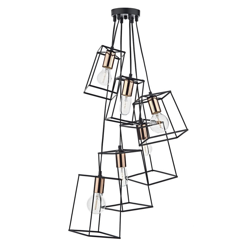 Leyva 6 - Light Black Cluster Pendant, Copper
